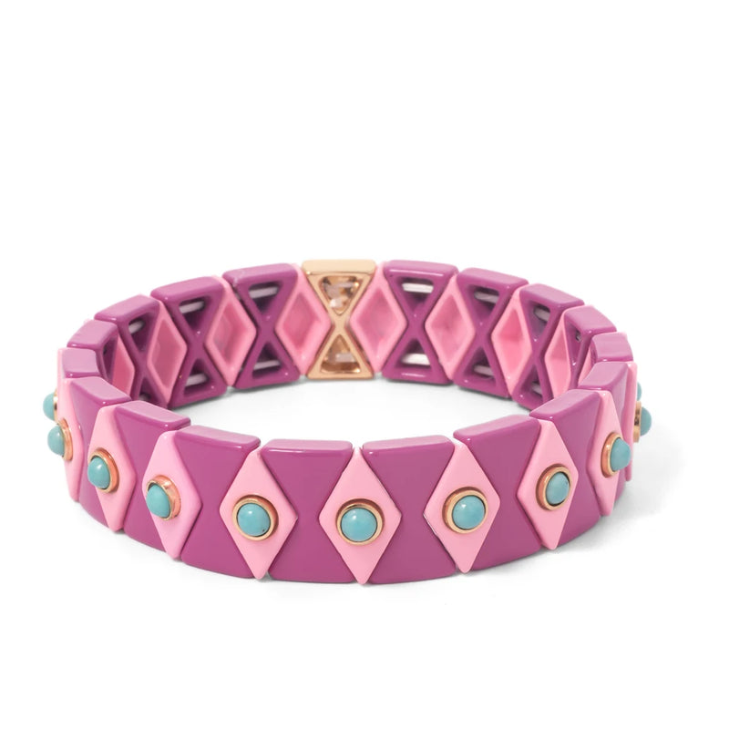 Classy Elastic Bangle Stone Charms Stretch Bracelets