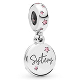 Sisters Castle Heart Key Family Book Charm Bead Jewelry