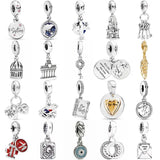 Sisters Castle Heart Key Family Book Charm Bead Jewelry
