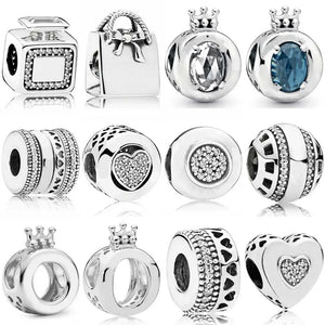 Heart Scent Charm 925 Silver Beads Bracelet DIY Jewelry