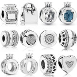 Heart Scent Charm 925 Silver Beads Bracelet DIY Jewelry