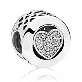 Heart Scent Charm 925 Silver Beads Bracelet DIY Jewelry
