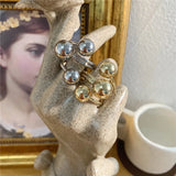 Spiral Round Ball Hollow Out Fashionable Female Ring