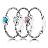 Spirited Heart Crystal Ring 925 Sterling Silver Women's Wedding Party Gift