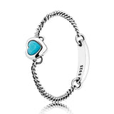 Spirited Heart Crystal Ring 925 Sterling Silver Women's Wedding Party Gift