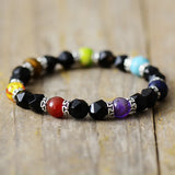7 Chakra Stretchy Elastic Beads Charm Bracelet Natural Stones Women Jewelry