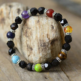 7 Chakra Stretchy Elastic Beads Charm Bracelet Natural Stones Women Jewelry