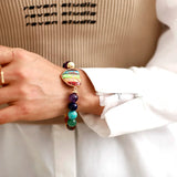 Chakra Heart Charm Bracelet Natural Stones Women Healing Jewelry