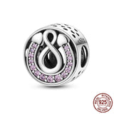 Spiritual Faith Lucky Horseshoe Four Leaf Clovers 925 Silver Beads Charm
