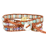 Spiritual Tree Charm Leather Wrap Bracelet Beads Ethnic Jewelry