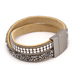 Crystal Multilayer Wide Wrap Bracelet for Women