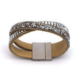 Crystal Multilayer Wide Wrap Bracelet for Women