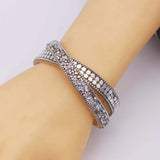 Crystal Multilayer Wide Wrap Bracelet for Women
