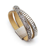 Crystal Multilayer Wide Wrap Bracelet for Women