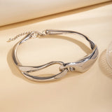 Spliced Irregular Geometry Wide Short Choker Necklace for Women