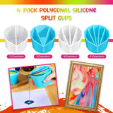 Reusable Split Cup 4Pcs 2 3 4 5 Chambers Fluid Art