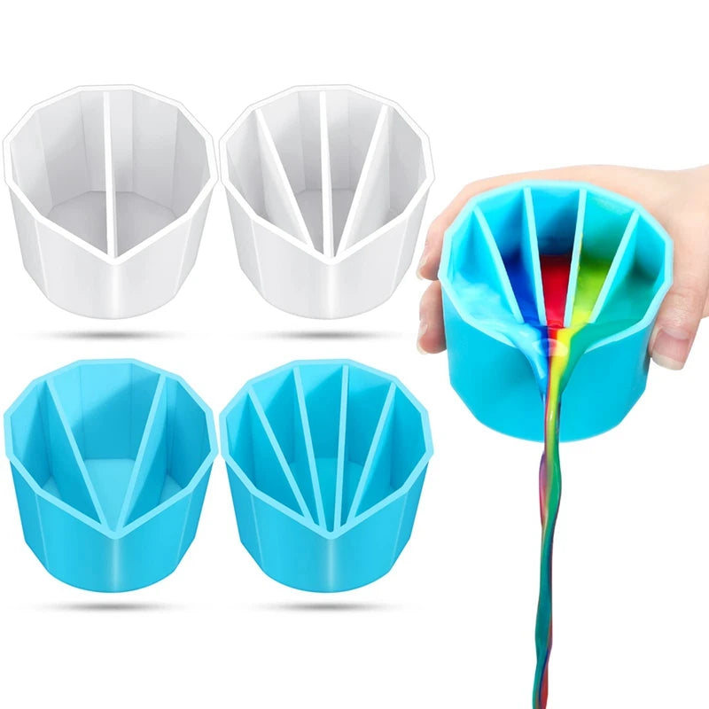 Reusable Split Cup 4Pcs 2 3 4 5 Chambers Fluid Art