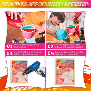 4 Pcs Split Cup Paint Pouring for Fluid Art Acrylic Resin