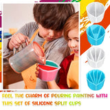4 Pcs Split Cup Paint Pouring for Fluid Art Acrylic Resin