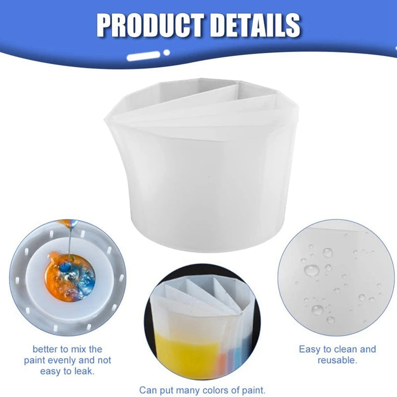 Silicone Split Cup for Paint Pouring DIY