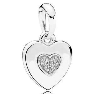 Mother Daughter Heart Dog Charm 925 Sterling Silver Bead Bracelet Jewelry