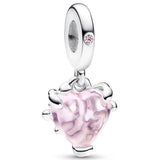 Mother & Daughter Love Message Pendant Charm 925 Silver