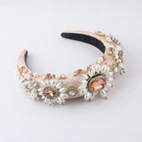 Baroque Rhinestone Pearl Headband Hair Accessories Bridal Wedding