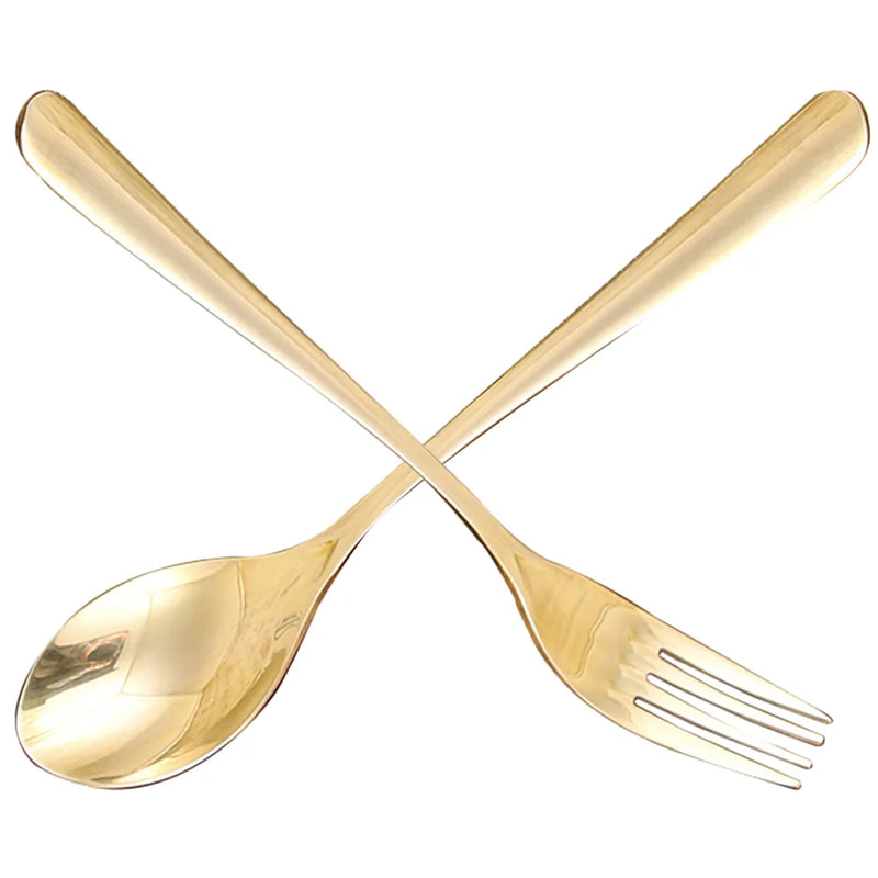 Golden Flatware Set Forks and Spoons Kitchen Cutlery
