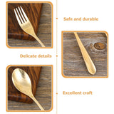 Golden Flatware Set Forks and Spoons Kitchen Cutlery