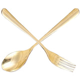 Golden Flatware Set Forks and Spoons Kitchen Cutlery