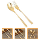 Golden Flatware Set Forks and Spoons Kitchen Cutlery