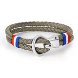 Sport Red Wire Leather Bracelet with Silver Clasp