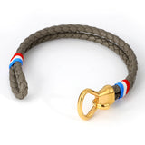 Sport Red Wire Leather Bracelet with Silver Clasp