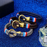 Sport Red Wire Leather Bracelet with Silver Clasp