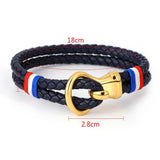 Sport Red Wire Leather Bracelet with Silver Clasp
