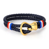 Sport Red Wire Leather Bracelet with Silver Clasp