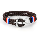 Sport Red Wire Leather Bracelet with Silver Clasp