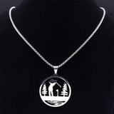 Golfing Course Theme Necklace Stainless Steel Golf Club