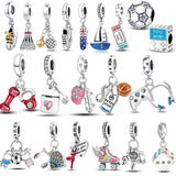 925 Silver Skate Shoes Football Charm for Bracelet