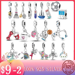 925 Silver Sport Love Dangle Charm for MULA Bracelet Necklace
