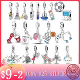 925 Silver Sport Love Dangle Charm for MULA Bracelet Necklace