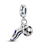 925 Silver Soccer Shoe Dangle Charm for Jewelry Making
