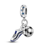 925 Silver Soccer Shoe Dangle Charm for Jewelry Making