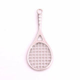 Rhodium Plated Tennis Racket Charms Sports Series Jewelry Accessory
