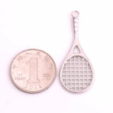 Rhodium Plated Tennis Racket Charms Sports Series Jewelry Accessory