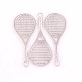 Rhodium Plated Tennis Racket Charms Sports Series Jewelry Accessory