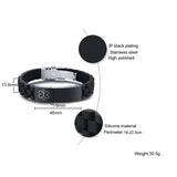 Waterproof Medical Alert ID Bracelet Reversible Sport Slim Size Engraving