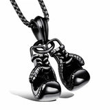 Golden Gloves Pendant Boxing Necklace Stainless Steel Chain Jewelry