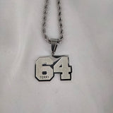 Sports Lucky Number Engrave Name Necklace Stainless Steel