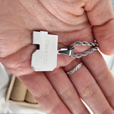 Sports Lucky Number Engrave Name Necklace Stainless Steel
